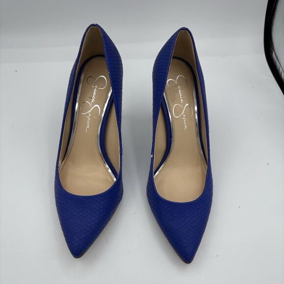 Jessica Simpson‎ Heels Womens Size 6 Levin Blue Snake Print Pumps - Picture 3 of 10